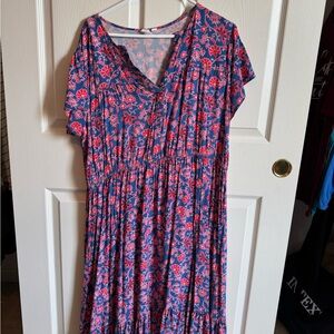 GAP Floral Maxi Dress in Pink and Blue